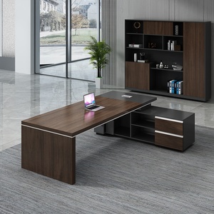 Bureau de direction modulaire en bois moderne en forme de L, poste de travail d'angle ajustable et écologique pour ordinateur, table de bureau commerciale - Product Image 3