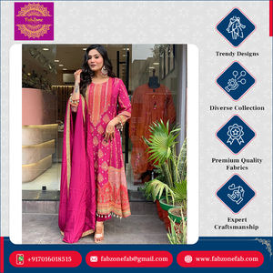 Kurti pantalon de style pakistanais traditionnel élégant en soie pure Reshmi prêt à porter avec broderie à la main en diamant pour occasions spéciales mariage rose - Product Image 2