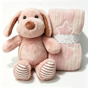 Set de regalo personalizado de peluche de perro para bebé, peluche de cachorro, set de juguete de peluche con manta para bebé, set de regalo para recién nacido - Product Image 3