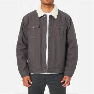 Haute qualité hommes élégant toile col rabattu 100% coton jean gris foncé Denim vestes faible quantité minimale de commande personnalisé lavé avant Logo - Product Image 2