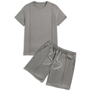 T-shirts en coton uni avec tissu léger respirant de style demi-manches adapté aux hommes vêtements de sport et de plein air à usage quotidien - Product Image 1