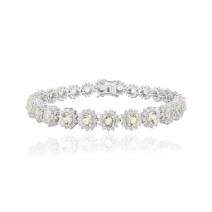 Pulsera de flor de diamante americano y amatista verde genuina de fabricación de joyería clásica, artículo de regalo de fiesta de Venta caliente - Product Image 1