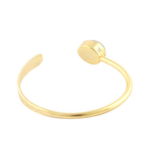 Vintage Jewelry Smooth Polish Egg Shape Aqua Chalcedony Gemstone Bangle <b>Bracelet</b> <b>Gold</b> Plated Hammered Finish Adjustable <b>Bracelet</b> - Product Image 5