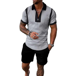 Conjuntos cortos de alta calidad para hombre, conjuntos de 2 piezas, camisa Polo, chándales de verano a la moda, conjunto informal de manga corta y pantalones cortos para hombre - Product Image 5