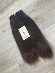 Extensiones de cabello humano virgen vietnamita natural al por mayor, mechones alineados con cutícula, extremos de un solo donante superdoblemente dibujados - Product Image 4