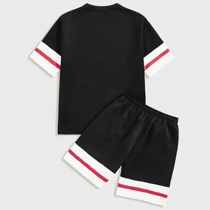 Conjunto de camisa y pantalones cortos deportivos de verano con logotipo personalizado para hombre conjunto de pantalones cortos de algodón de alta calidad - Product Image 2
