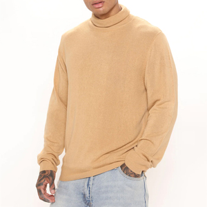 Pull à col roulé à manches courtes en coton lourd, coupe classique, sur mesure, écologique, col haut, séchage rapide - Product Image 2