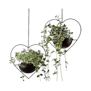 Classic Flower Pots Home Decorative Planters Pots Deluxe Quality <b>Black</b> <b>Metal</b> Planters Pots With Heart <b>Frame</b> Hanging Planter - Product Image 1
