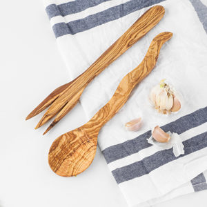 ชุดเสิร์ฟสลัดไม้มะกอกแบบทำมือเครื่องใช้ในครัวคุณภาพสูง - Product Image 5