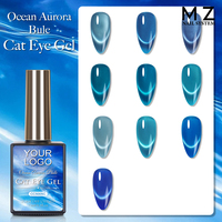 Gel UV/LED magnétique effet œil de chat bleu aurore océanique, vernis à ongles semi-permanent, personnalisable pour salons de manucure