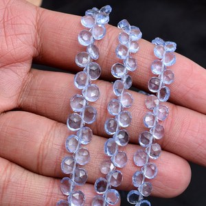 AAA + cuarzo tanzanita 5mm-6mm corazón Briolette tanzanita Color cuarzo semipreciosa piedra preciosa suelta facetada cuenta para la fabricación de joyas - Product Image 2