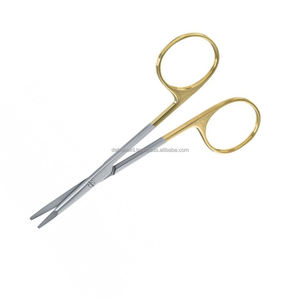 Tijeras Quirúrgicas Greenberg Par de Carburo de Tungsteno, Curvas y Dentadas, de 11.4 cm, para Cirugía Plástica, Certificación CE, OEM Disponible - Product Image 1