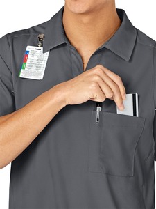 ชุดเครื่องแบบพยาบาลสำหรับผู้ชายเสื้อโปโลสครับขัดผิวแบบยืดได้4ทาง - Product Image 6