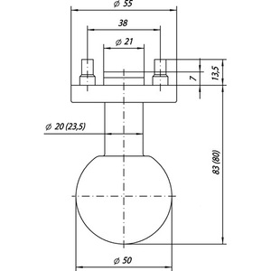 OGRO 3548/6500 AL FS Roseta Redonda de Aluminio Resistente al Fuego con Perilla de Bola F1, Equipo de Seguridad y Supervivencia - Product Image 3
