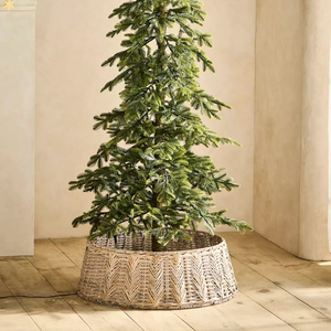 Collar de árbol de Navidad de ratán ecológico al por mayor, decoración del hogar para decoración de fiesta hecha a mano en Vietnam - Product Image 1