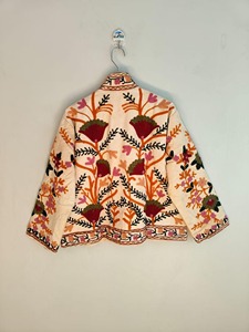 Cardigan brodé de style chinois à col mandarin, manches trois quarts, en coton, pour femme, vêtement décontracté de printemps - Product Image 3