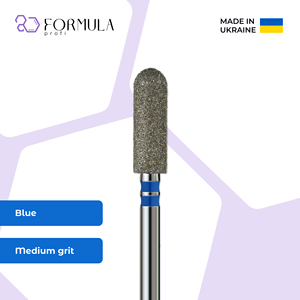 ดอกสว่านเจียรเล็บเพชรแบบมืออาชีพ รุ่น Formula Profi ทรงกระบอกโค้งมน ขนาด 4.0 มม. สีฟ้า ความหยาบปานกลาง สำหรับทำเล็บมือ เล็บเท้า และดูแลหนังกำพร้า - Product Image 1