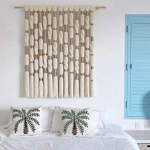 Tapiz Decorativo de Lujo, Tapiz de Pared de Macramé, Estilo Bohemio, con Borlas, Elegante Decoración de Pared para el Hogar - Product Image 1