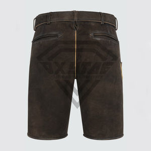 Short Lederhosen bavarois en cuir de haute qualité confort ceinture élastique sur mesure short Lederhosen brodé de couleur unie - Product Image 6