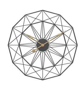 AK Latón Diseño de lujo Hierro Reloj de pared de lujo Forma redonda Reloj con acabado negro Sala de estar Decoración de pared simple Reloj de metal indio - Product Image 2