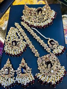 Estilo elegante Chapado en oro alto Ropa de fiesta Kundan Joyería Kundan Collar corto Estilo Chapado en oro Moda para mujer Boda - Product Image 4