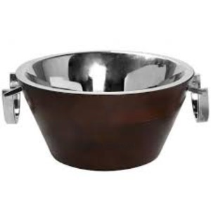 <b>Prime</b> Quality Metal Made Silver Shiny Polished Interior Large Shape Wine And Ice Bucket With Leather Covered Designer From India - Product Image 1