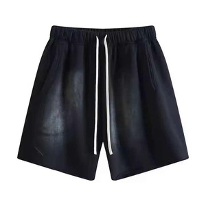 Shorts décontractés haut de gamme d'été, style vintage, délavés à l'acide, avec taille élastique et cordon de serrage, imprimés par transfert thermique, en toile 100% coton 220 g/m² - Product Image 5