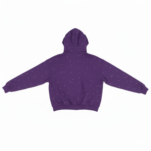 Sudadera con capucha extragrande de invierno de forro polar grueso 100% algodón personalizada con cremallera, lavado ácido, logotipo de diamantes de imitación, alta calidad, que absorbe la humedad - Product Image 4