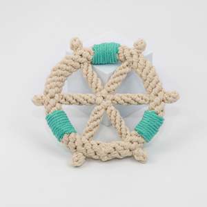 Jouet pour animaux de compagnie en corde de macramé écologique, roue colorée pour chiens et chats, jouet original en plastique de style moderne pour petits animaux - Product Image 3