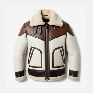 CHAQUETA DE CUERO PARA HOMBRE, CHAQUETA DE CUERO AUTÉNTICO CON PIEL DE CORDERO, COLOR 2025 - Product Image 1