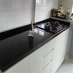 Carrelage mural en pierre frittée noire en marbre artificiel pour salles de bains et cuisines modernes - Product Image 1