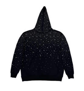 Sweat à capuche d'hiver 100 % coton brodé de strass, design personnalisé, pour hommes et femmes, pull-over, mode streetwear écologique, OEM - Product Image 5