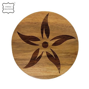 Top Selling Custom Natural Wood <b>Cork</b> <b>Coasters</b> Unique Flower Design round Wooden <b>Coasters</b> Classic Style - Product Image 2