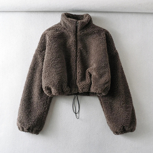 Streetwear décontracté Veste d'hiver en polaire Sherpa personnalisée de haute qualité pour l'extérieur pour les femmes Veste polaire Sherpa à fermeture éclair personnalisée - Product Image 3