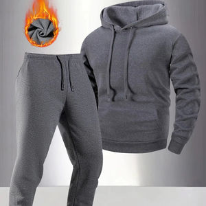 Men'<b>s</b> Tracksuit <b>Sets</b> Hoodie and Pants <b>Women</b> Solid Color Hooded Pullover+Pants <b>Suit</b> Casual Sportswear <b>Sets</b> Male - Product Image 1