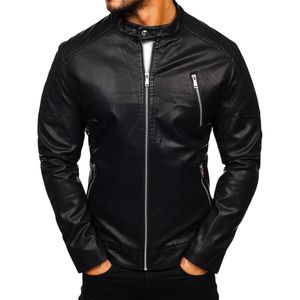 Veste en cuir pour homme entièrement personnalisée |   Toile en cuir de vache véritable |   Écologique et respirant |   Col roulé |   Style High Street | - Product Image 1