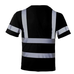 Custom Made Vintage Poplin Breathable Anti-Wrinkle Safety Workwear Men's <b>High</b> <b>Vis</b> Reflective Short Sleeve <b>T</b> <b>Shirt</b> Made Pakistan - Product Image 5