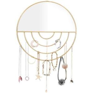 Colgador de joyas de metal de latón decorativo de alta gama con espejo y detalles únicos para una impresionante solución de almacenamiento de joyas - Product Image 2