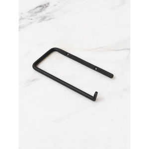 Porte-papier hygiénique moderne en métal noir fixé au mur pour salle de bain Porte-rouleau antirouille durable Design élégant et minimaliste - Product Image 5