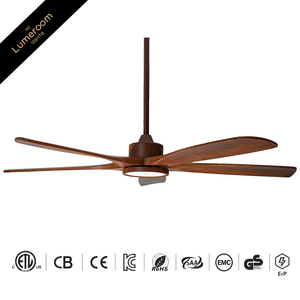 Wood <b>Ceiling</b> <b>Fan</b> with LED Light 60-Inch 5-Blade DC Motor 6-Speed <b>Remote</b> <b>Control</b> for Living Room & Patio - Product Image 1