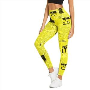 100% algodón diseño personalizado pantalones de gimnasio de cintura alta para mujeres Maxi Fitness Leggings para Yoga correr y entrenamiento sublimación - Product Image 1