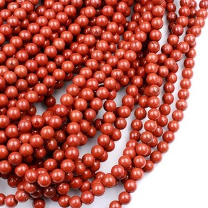 ลูกปัดแจสเปอร์สีแดงธรรมชาติ4มม. ลูกปัดพลอยทรงกลมเรียบสำหรับทำเครื่องประดับขายส่งผู้ผลิตปกติ AAA คุณภาพ alibaba - Product Image 1