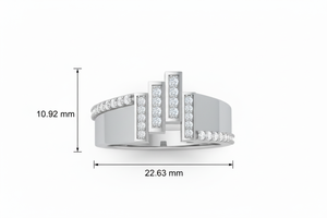 Anillo Triple Moderno de Oro de 14K y Diamantes Naturales para Mujer - Product Image 2