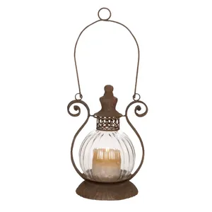 Black Coated Metal <b>Lantern</b> Factory Hot Sale <b>Candle</b> <b>Holder</b> <b>Candle</b> <b>Holder</b> <b>Lantern</b> Retro Metal <b>Lantern</b> With Handle - Product Image 3