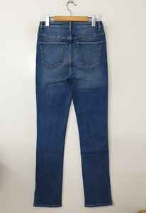 Haute qualité coupe régulière grande taille femmes jeans décontractés mode été pantalon avec taille moyenne avant plat empilé techniques lavées - Product Image 4