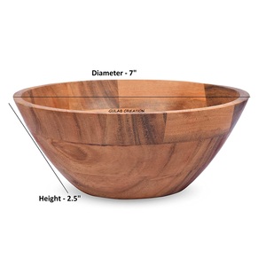 Tazón de fruta de madera de acacia grande hecho a mano, tazón de servicio de madera Natural de lujo para cocina, mesa de comedor, decoración del hogar - Product Image 6