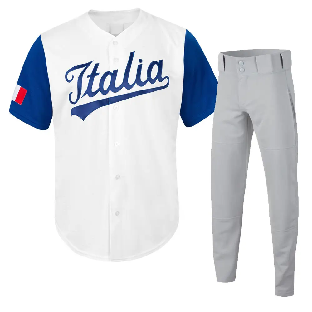 EAM-Jersey de béisbol de poliéster personalizado, uniforme liso de ajuste regular y costura de alta calidad