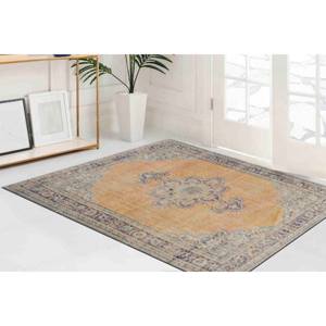 Alfombras Turcas con Estampado Floral, Alfombra Estampada con Diseños Tribales, Bohemios y Morados, Alfombra Delgada No Tejida - Product Image 2