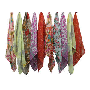 Women's Fashion Accessories Soft Silky Square Scarf Digital Printed Satin Silk <b>Head</b> <b>Wraps</b> - Product Image 2
