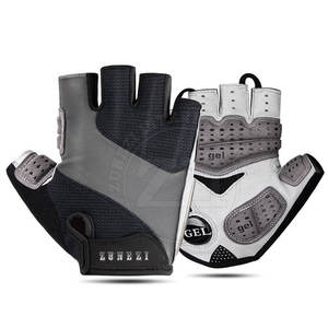 Gants de cyclisme sportifs en cuir à demi-doigts, personnalisables, faible MOQ, haute qualité, respirants, résistants à l'usure, sécuritaires - Product Image 1